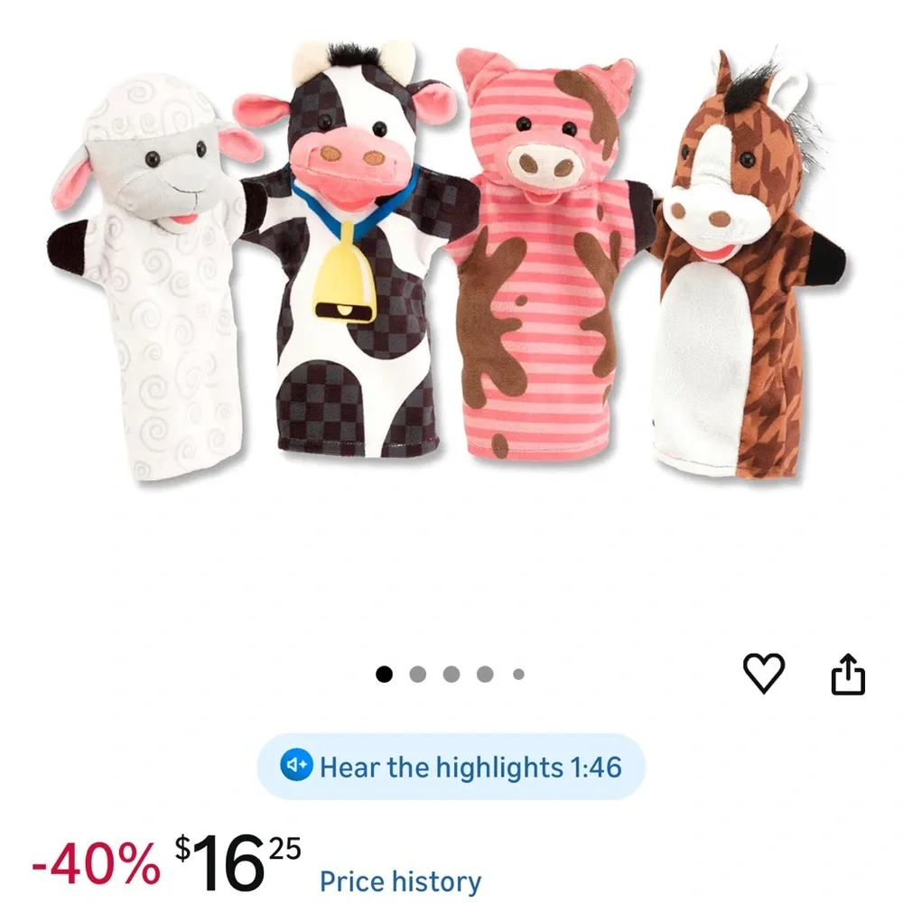 Melissa & Doug farm animal puppet set - Picture 4 of 5